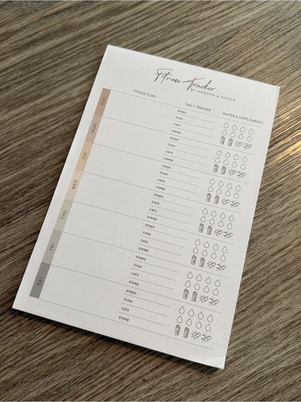 Fitness Tracker Notepad